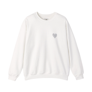 Back Print Crewneck Sweatshirt | Multi Color With — "I'm Me, I'm Fine, I AM" Colorful Heart Back Print